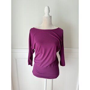 White House Black Market Fuchsia Stretch Jersey Dolman Top S